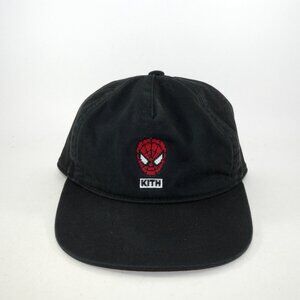 Kith x Marvel Spider-Man Needle Point Snapback Hat Black Adjustable